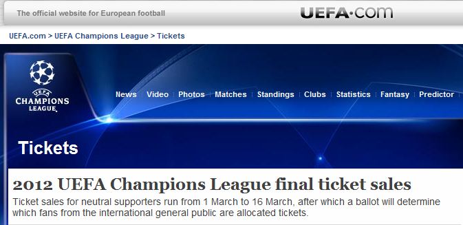 Apply champions league final tickets