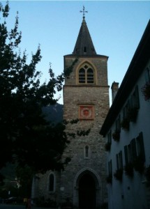 a stone building with a steeple